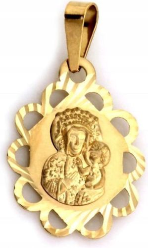  585 Goldmedaillon mit Spitze als Souvenir zur Kommunion
