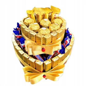    Herzkuchen, 2 Ebenen Geschenk Ein Geschenk zum Valentinstag, Geburtstag, Mischung aus Süßigkeiten