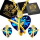  Herz Gold Set Ohrringe Halskette Silber 925