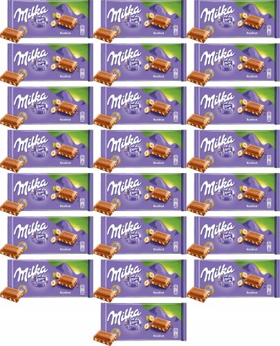 22x Milka Schokolade mit Haselnüssen, 90g – Ideal für Kaffee & Tee