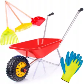 Schubkarren + WERKZEUGSATZ RABBERS, SCHAUFEL, HANDSCHUHE