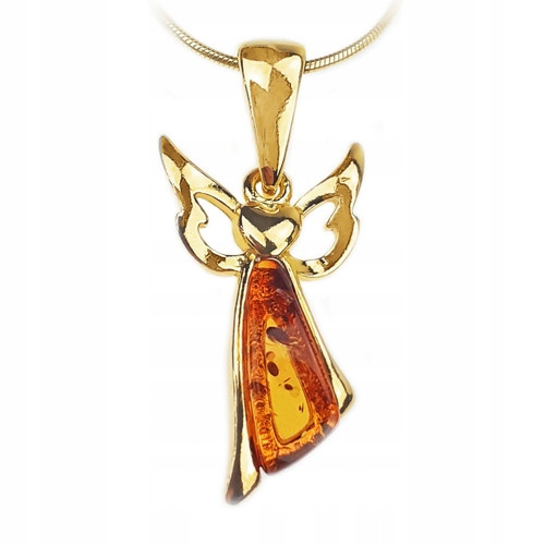 ENGEL Goldkette mit BERNSTEINKette GESCHENK