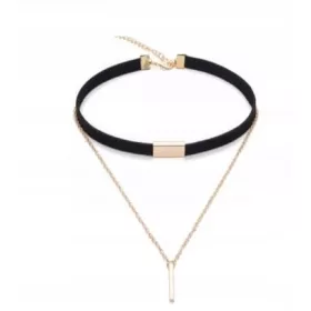  Md Schwarzes Halsband-Halskettenplättchen