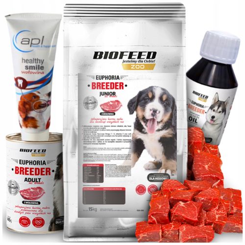  FUTTER FÜR WELPEN BIOFEED 15 KG + KOSTENLOSES RINDFLEISCH