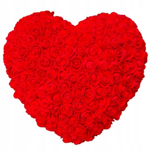 HERZ MIT ROTEN ROSEN, GROSSES GESCHENK IN EINER BOX