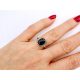  Silberner Onyxring, schwarz pr. 925 Größen