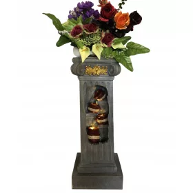    BRUNNEN-/BLUMENSTÄNDER „ANTIK“ * Höhe 90 cm - LED-Beleuchtung *!