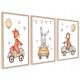  3er Set Poster Kinderbilder Fuchs Teddybär 30x40