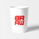 Einweggeschirr Weiße Pappbecher mit Aufdruck – Logo – 200 ml