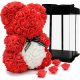 BÄR MIT ROSEN 40 CM VALENTINSTAG GESCHENK BLUMENKASTEN