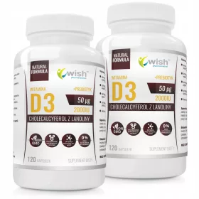   Natürliche Vitamin D3 Forte 2000IU mit L-Leucin und Prebiotikum von WISH Pharmaceutical