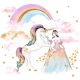  Einhorn-Regenbogen-Wandaufkleber für Kinder