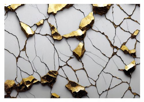 Fototapete MARMOR 3D Grau Gold Imitation 416x254