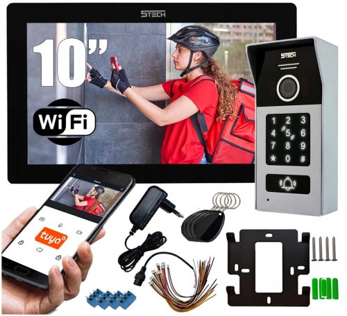 2-Draht-Video-Gegensprechanlage 5TECH TWIN MONITOR WIFI CODE + SCHLÜSSELANHÄNGER ATLO-501B/BK