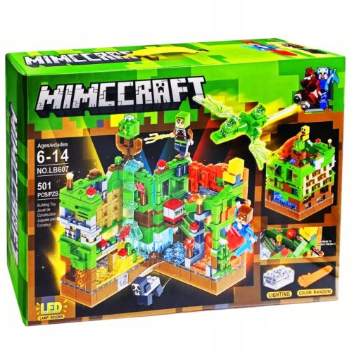  Minecraft-Angriff auf LED-BASIS 501ele + 2 LEGO-STEINE