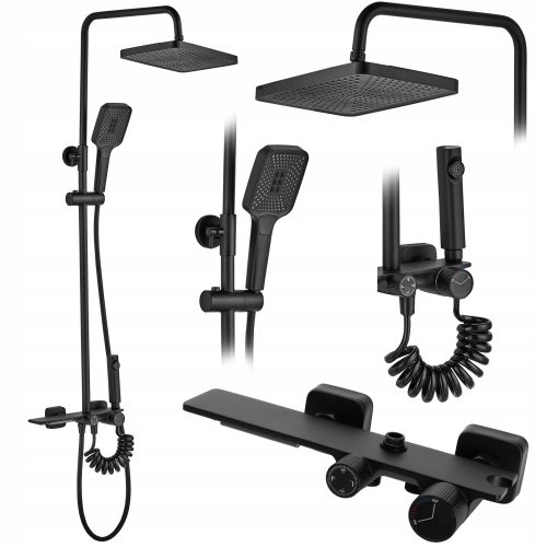 Rea HELIX REA-P6618 Aufputz-Brauseset, schwarz