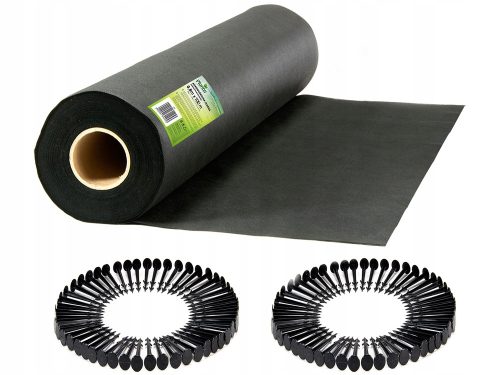 Agrartextil - Garten-Agrotextil mit Stecknadeln Plonos 80 cm x 100 m 50 g/m² schwarz
