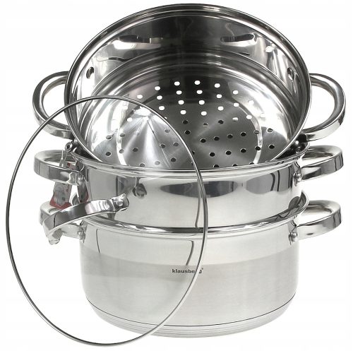 Dampfgartopf Klausberg Dampfgarer SET TÖPFE TÖPFE INDUKTION 4-TEILIG KOMP 5 l