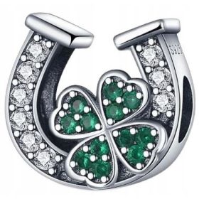  Hufeisenklee-Klee-Charm aus 925er Silber