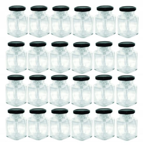 Lebensmittelbehälter Glasgefäß für Gewürze 120 ml, 24 Stück Verschlüsse 55