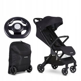    Selbstfaltender Kinderwagen Easywalker Jackey schwarz + Lenker für Easywalker Kinderwagen schwarz