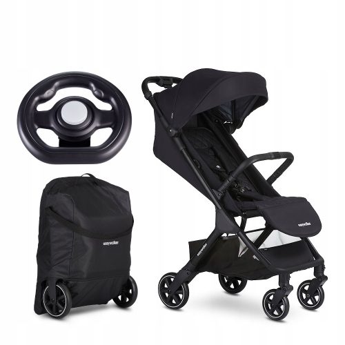  Selbstfaltender Kinderwagen Easywalker Jackey schwarz + Lenker für Easywalker Kinderwagen schwarz