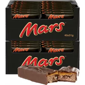 80x Mars Schokoriegel, Nougat-Karamell-Geschmack, 51g