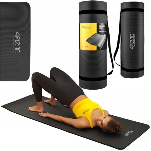  4FIZJO Trainingsmatte 180 cm x 60 cm schwarz