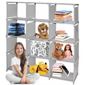    GOTEL Regal Modulares faltbares Regal 120 x 126 x 24 cm Grautöne