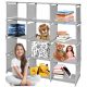  GOTEL Regal Modulares faltbares Regal 120 x 126 x 24 cm Grautöne