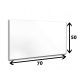 Glasscheibe 70 x 50 x 4 mm, gehärtetes Glas, weiß poliert