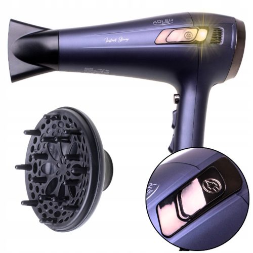  ADLER EUROPE Haartrockner Haartrockner 2400W Ionisation ausziehbares Kabel