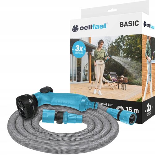  Set mit Cellfast Basic 15 m erweiterbarem Schlauch