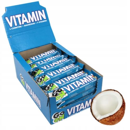 Energieriegel GO ON Vitamin von Sante mit 7 Vitaminen und L-Carnitin, 24 x 50 g - Kokosgeschmack