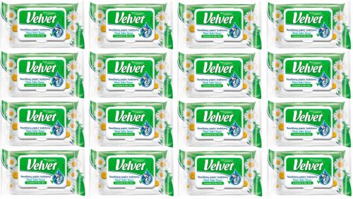 VELVET Feuchtes Toilettenpapier, Set mit 16 Packungen - Rum & Aloe