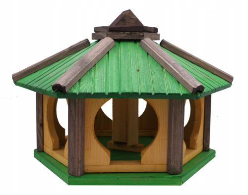  Großes grünes stehendes Vogelhäuschen aus Holz KW52, polnischer Hersteller