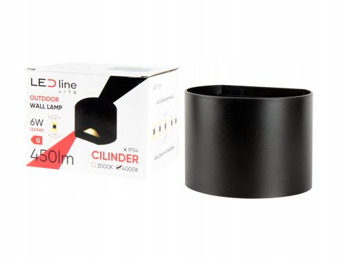  LEDLine Gartenwandleuchte schwarz, integrierte 6-W-LED-Quelle