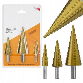 Konische STEP-Bohrer für Metall SET 4-32MM