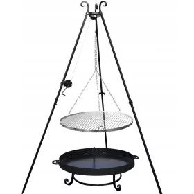  GRILL STATIV GARTEN LAGERFEUER GITTER 60 KAMIN