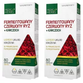   Medica Herbs Fermentierter Roter Reis + Artischocke, 260 mg, 80 Kapseln - Nahrungsergänzungsmittel