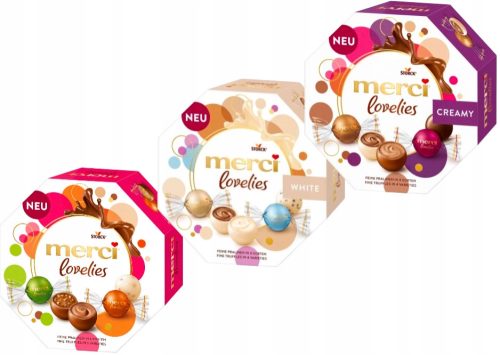 Merci Pralinen Set: Exquisite Auswahl aus Deutschland, Geschenkbox mit 555g insgesamt