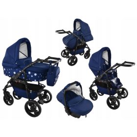  BAVARIO Sterne DUNKELBLAU 3in1 Kinderwagen