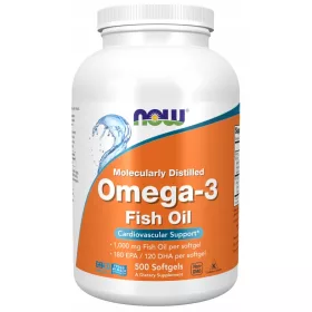   Now Foods Omega-3 Kapseln - Hochwertige Nahrungsergänzung für Herz & Immunsystem, 500 Stück