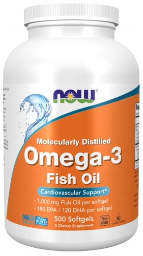 Now Foods Omega-3 Kapseln - Hochwertige Nahrungsergänzung für Herz & Immunsystem, 500 Stück