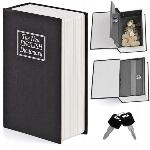 Tresor, Metallbox, versteckt in einem Buch, groß, 24 x 15