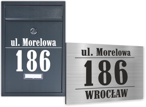 Briefkasten VERDA Einwurfkasten Grautöne + Hausnummerdruktur_com 30 x 20 cm