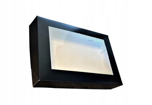 Einweggeschirr Schwarze Box für Sushi-Kuchen 10 Stück - 26x19x5cm