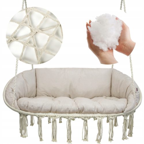Gartensessel, hängend DOPPELHÄNGESCHAUKEL, BOHO NEST CHAIR