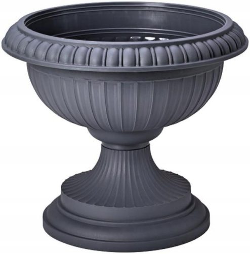  Form-Plastic-Blumentopf, 36 cm x 41 x 36 cm, Durchmesser 41 cm, Kunststofftöne in Grau und Silber