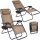 Sonnenliegen und Garten und Terrasse Liegestuhl aus azurblauem Metall, Beige und Braun